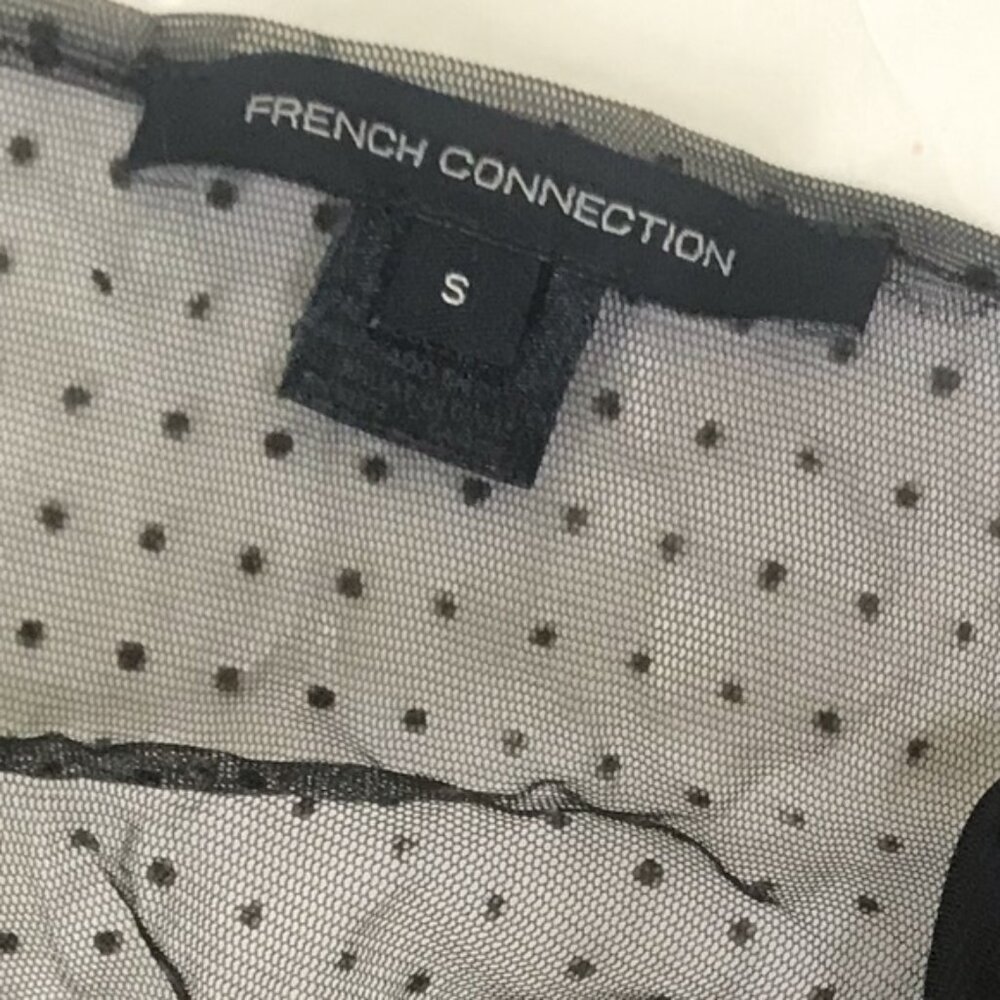 French Connection Sheer Lace Top Tunic Shift A Line Dress Stretch Sleeveless S - Picture 9 of 16